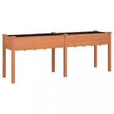 Cumpara ieftin Jardiniera cu captuseala, maro, 203x53x76 cm, lemn masiv brad