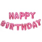 Set baloane folie flippy, happy birthday, 40 cm, roz