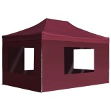 Cort de petrecere pliabil cu pereti rosu vin, 4,5x3 m, aluminiu GartenMobel Dekor, vidaXL