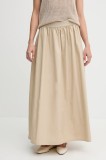United Colors of Benetton fustă din bumbac culoarea bej, maxi, evazati, 4TPUD004I