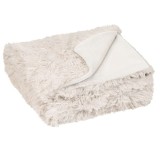 Patura pufoasa, moale, imitatie blana artificiala, fir lung, 160 x 130 cm, crem