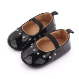 Pantofiori negri din piele ecologica lacuita (Marime Disponibila: 12-18 luni