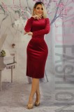 N866-81 Rochie eleganta din material catifelat usor elastic, L, M