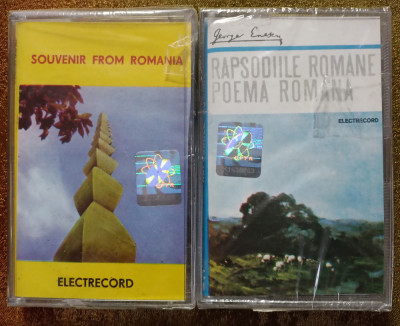 Rapsodiile Rom&amp;acirc;ne și Souvenir from Rom&amp;acirc;nia , două casete audio in folie foto