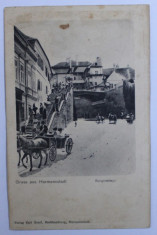 GRUSS AUS HERMANNSTADT - SALUTARI DIN SIBIU - PODUL MINCINOSILOR SI PASAJUL CU SCARI , CARTE POSTALA ILUSTRATA ,MONOCROMA , NECIRCULATA , INCEPUT foto