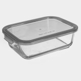 Caserola din Sticla cu Capac Gri 1,5L, CMCLASS