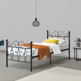 Pat rama metalica Apolda90 negru mat single [en.casa] HausGarden Leisure