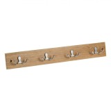 Cuier Lemn, 4 C&acirc;rlige Duble, 50x1.2x7cm, Maro, Oem