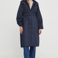 Weekend Max Mara geaca femei, culoarea albastru marin, de tranzitie, oversize