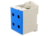 Conector &Icirc;mbinare Șine 35-240mm&sup2; 1 Pistă 4 Borne Albastru VC05-0038
