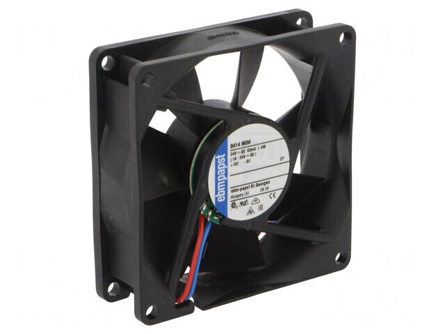 Ventilator axial 24V DC 80x80x25mm 58m3/h 26dBA