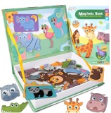 Puzzle magnetic cu animale, 26.5 x 19 x 4 cm, Multicolor, MalPlay 109827