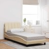 VidaXL Cadru de pat fără saltea cremă 90x190 cm țesătură 3310361