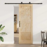 Ușa glisantă cu set hardware 73.5x211 cm din lemn masiv de pin