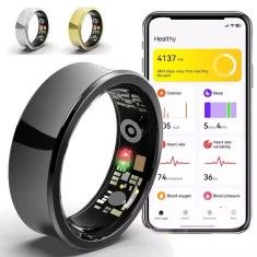 Smart Health Ring GR15 Bluetooth 5.1, Monitorizare Somn, Calorii, Puls, Oxigen, Tensiune, Ciclu Menstrual, Waterproof 5ATM