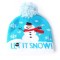 Caciula tip Fes cu Luminite LED on/off si Imprimeu de Iarna/Craciun, Let It Snow, UNISEX, marime ONE SIZE, Alb/Albastru