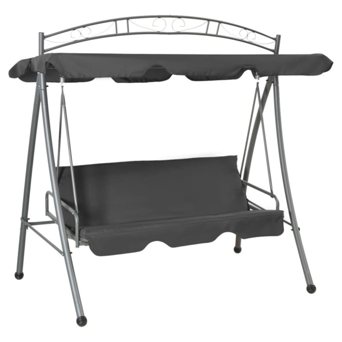 vidaXL Balansoar extensibil cu copertină antracit 198x120x205 cm oțel 45074