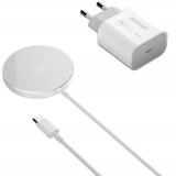 Incarcator Retea Wireless Dudao A12XS, MagSafe, Quick Charge, 15W, Alb