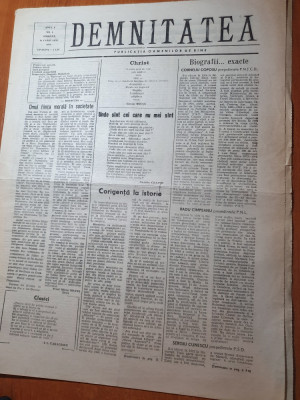 ziarul demnitatea anul 1,nr. 1 din 24 februarie 1990-prima aparitie foto