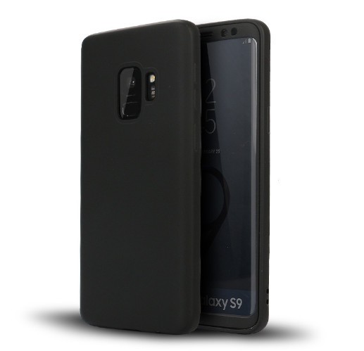 Husa FullBody Silicon MyStyle Black pentru Samsung Galaxy S9 Plus acoperire completa 360 grade cu folie de protectie gratis