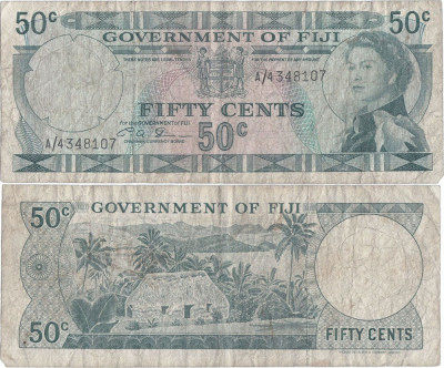 1971 , 50 cents ( P-64b ) - Fiji foto