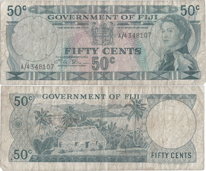 1971 , 50 cents ( P-64b ) - Fiji