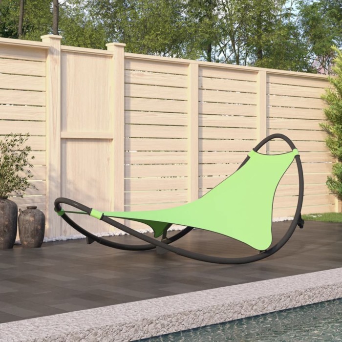 vidaXL Șezlong balansoar cu roți din oțel și material textil, verde 317606
