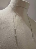 Colier Damă Inox Placat Aur 18K cu Swarovski Verde. Lanț Aur Alb, Pandantiv Elegant. Bijuterie Femei, Cadou Lux