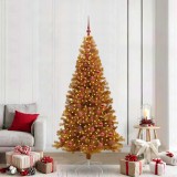 VidaXL Brad de Crăciun cu 300 LED cu suport Auriu 210 cm PET 3396634