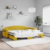 VidaXL Pat de zi cu extensie, galben, 90x200 cm, catifea 3197306