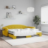 VidaXL Pat de zi cu extensie, galben, 90x200 cm, catifea 3197306