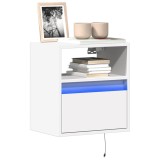 Cumpara ieftin Comodă TV de perete cu lumini LED, alb, 41x31x45 cm