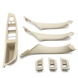 Set 4 manere + 3 ornamente usi interioare, potrivite BMW Seria 5 F10 F11 - Crem / Oyster