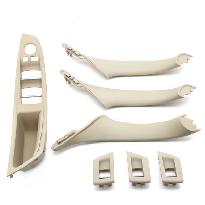 Set 4 manere + 3 ornamente usi interioare, potrivite BMW Seria 5 F10 F11 - Crem / Oyster foto