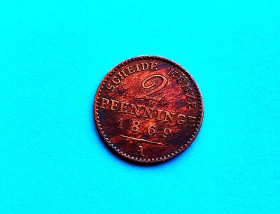 2 Pfenninge 1869 Prusia-AUNC+ foto