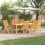 Set de dining pentru grădină vidaXL, 7 piese, din lemn masiv de acacia, pliabil