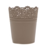 Ghiveci din plastic Lace, mocca D 14 cm