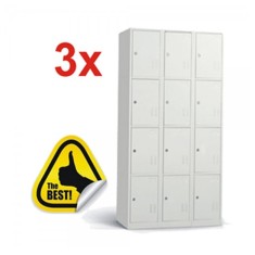 3x VESTIAR METALIC CU 12 USI, 900x500x1800 mm (LxlxH), ZERO