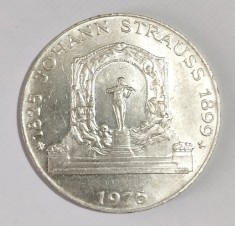 AUSTRIA 100 SCHILLING 1975 JOHANN STRAUSS ARGINT AUNC foto