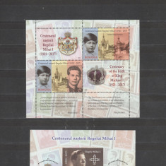 ROMANIA 2021 CENTENARUL NASTERII REGELUI MIHAI Serie+ Bloc +Colita LP.2343 MNH**