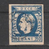 10 Bani Carol cu Favoriti LP26 emisiunea III 1869 cu valori in &quot;BANI&quot;, Stampilat