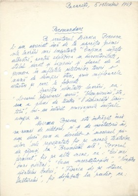 A3430N Alexandru Mitru, act scris și semnat olograf, 1969 foto