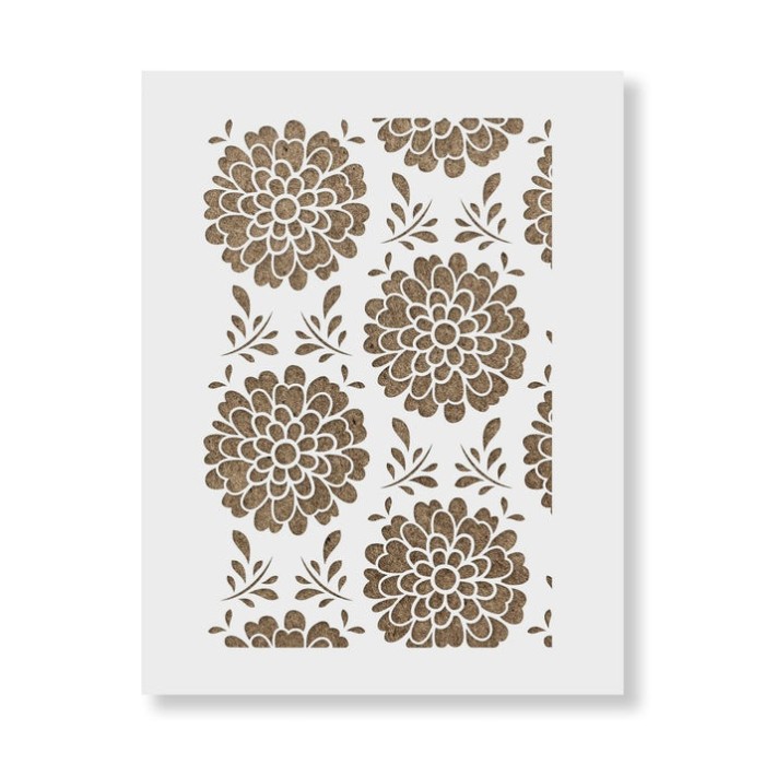 Sablon 900x600x0.7mm All-Over Dahlia Refolosibil, model MXSP7017