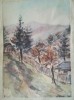 Peisaj din Predeal, semnat st&acirc;nga jos, 17 x 12 cm, acuarelă pe carton, Peisaje, Acuarela, Realism