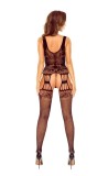 Bodystocking Crotchless Sexy Fit, Negru, S-L