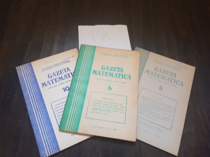 Gazeta matematica 1979 nr 6 si 10 Pb+
