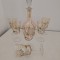 Set vintage Bohemia &ndash; decantor cu 6 pahare pictate manual