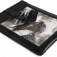 Husa neagra din piele pentru tableta/acte/laptop, 31x24cm,LONDO