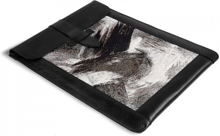 Husa neagra din piele pentru tableta/acte/laptop, 31x24cm,LONDO
