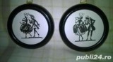 Doua tablouase gen silhuette, diametrul 9 cm